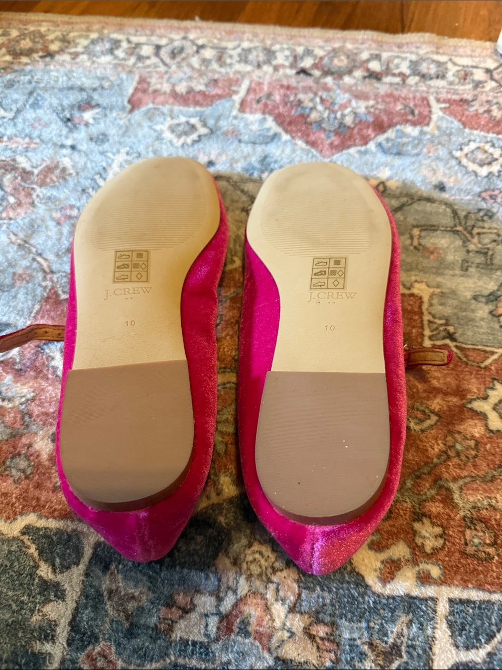 J. Crew Fuchsia Velvet Mary Jane Flats - Picture 2 of 2